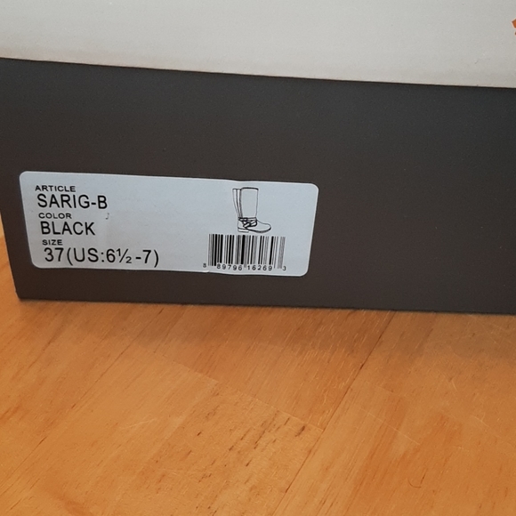 Womens black knee high boots size 7 - Picture 6 of 8